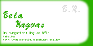 bela magvas business card